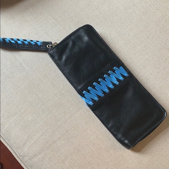 Jennifer Scott Black Leather Clutch Wristlet - Picture 3 of 4